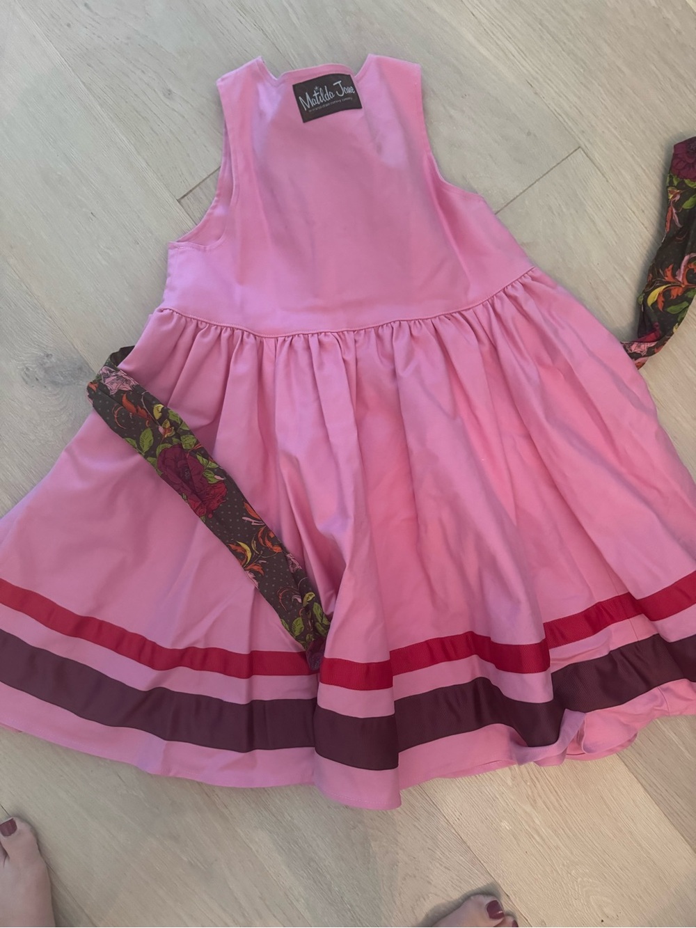 Matilda Jane Pink Floral Embroidered Sash Dress - Picture 2 of 5